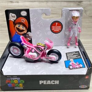 Super Mario Bros Movie 2.5 inch Princess Peach Action Figure with Pull Back Race